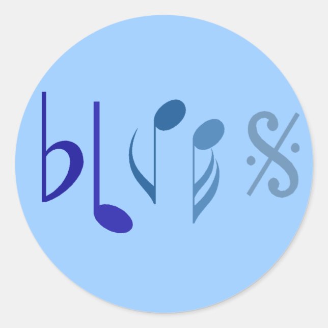 Blues Music Notes Sticker (Front)