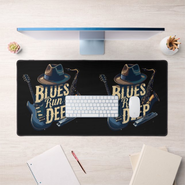 Blues Music Retro Aesthetic Vintage Jazz Desk Mat (Office 1)