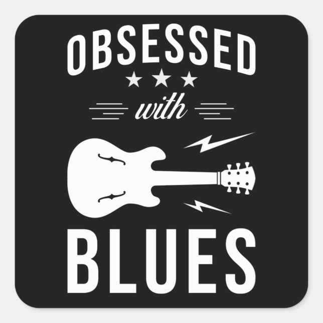 Blues Music Saying Gift Square Sticker (Front)