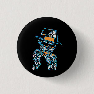 blues musician 3 cm round badge