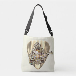 Blues Musician behind Pick - Feel the music       Crossbody Bag