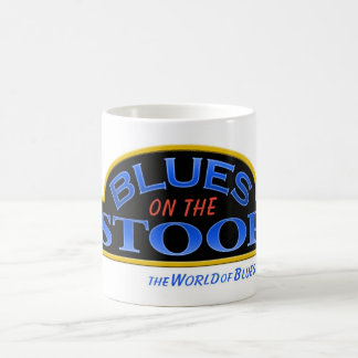BLUES on the STOOP coffee mug with BOTS sign