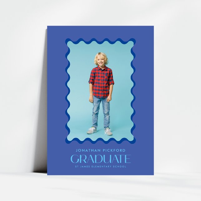 BlueS Photo 2025 Elementary Graduate Wavy Frame Announcement (Creator Uploaded)