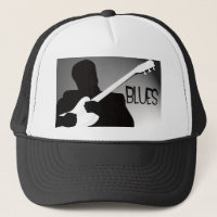 Blues player's silhouette with a spotlight