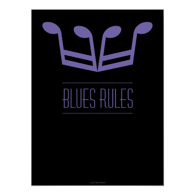 Blues Rules Glossy Poster (Front)