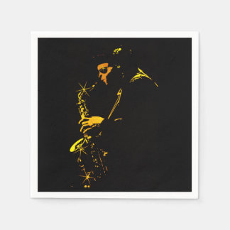 Blues Saxophone Musician Paper Napkins 