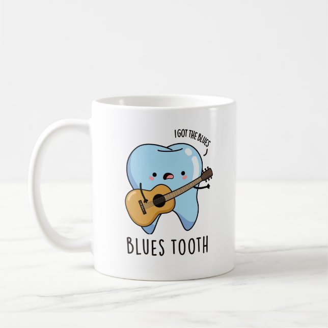 Blues Tooth Funny Dental Music Pun  Coffee Mug (Left)