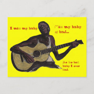 bluesman I Miss My Baby girlfriend wife woman Postcard