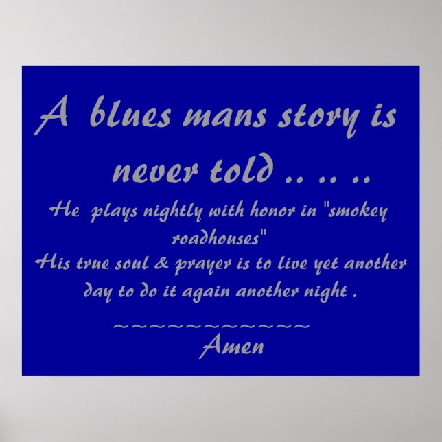 Bluesmans Prayer .. .. .. Poster (Front)