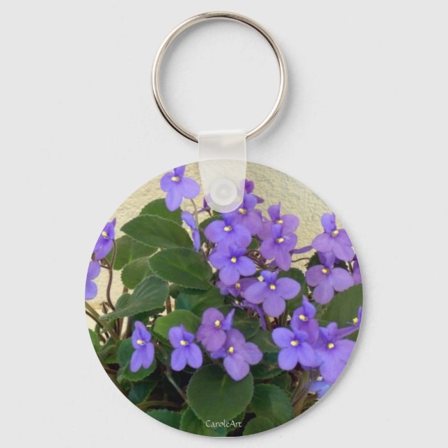 Bluest Blue Violets Key Ring (Front)