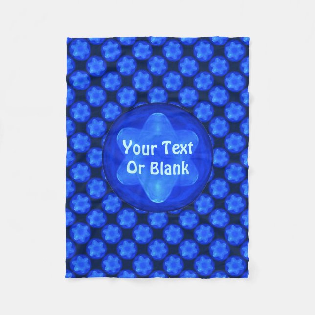Bluestar Fractal Fleece Blanket (Front)