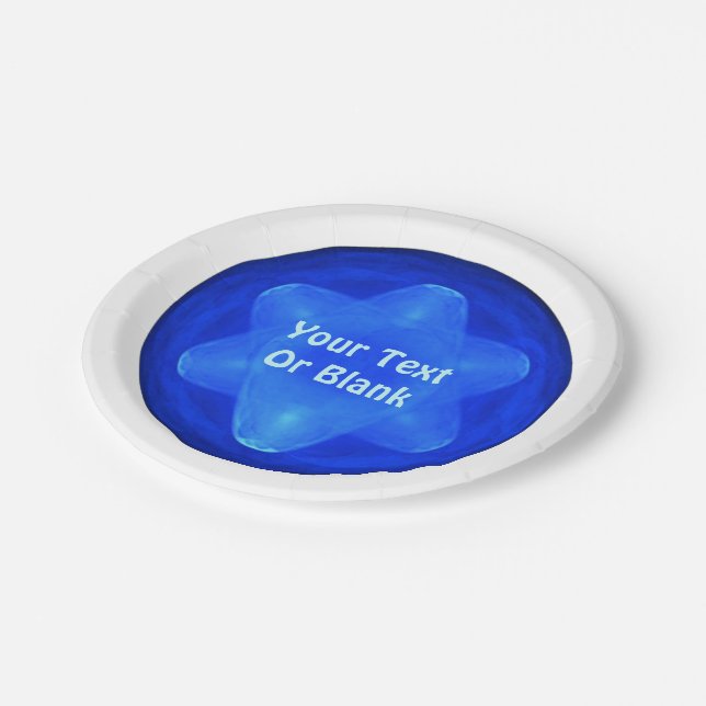 Bluestar Fractal Paper Plate (Angled)