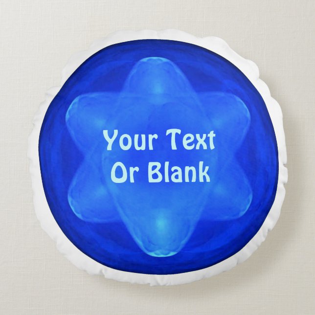 Bluestar Fractal Round Cushion (Front)