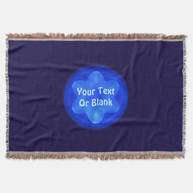 Bluestar Fractal Throw Blanket (Front)