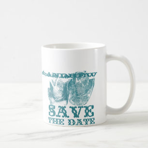 Bluestone Teal Western Horse Ranch Farm Wedding Coffee Mug
