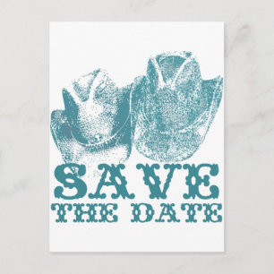 Bluestone Teal Western Horse Ranch Farm Wedding Postcard