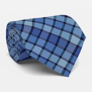 Bluesy Chequered Diagonal Tile Repeating Pattern Tie