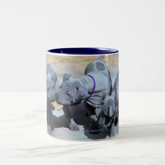 "BlueThai Ridgeback-Phu Quoc dog " Two-Tone Coffee Mug (Center)