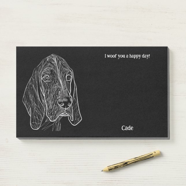 Bluetick Coonhound Abstract Art Dog Name  Post-it Notes (On Desk)