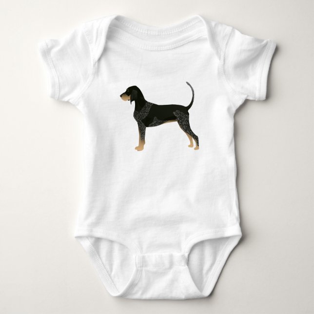Bluetick Coonhound Basic Breed Customisable Design Baby Bodysuit (Front)