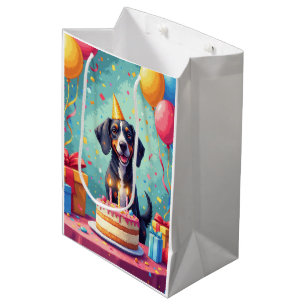 Bluetick Coonhound Birthday Celebration Medium Gift Bag