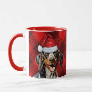 Bluetick Coonhound Buffalo Holiday Plaid Christmas Mug
