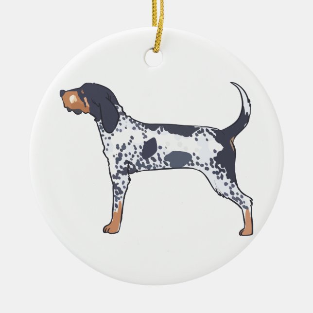Bluetick Coonhound Ceramic Ornament (Front)