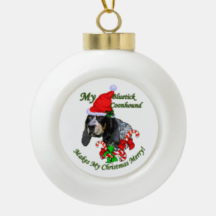 Bluetick Coonhound Christmas Ceramic Ball Christmas Ornament