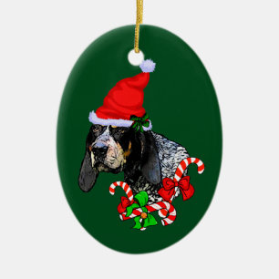 Bluetick Coonhound Christmas Ceramic Ornament