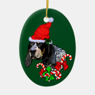 Bluetick Coonhound Christmas Ceramic Tree Decoration