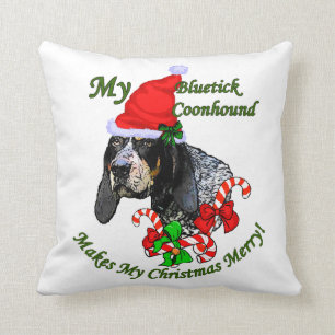 Bluetick Coonhound Christmas Cushion