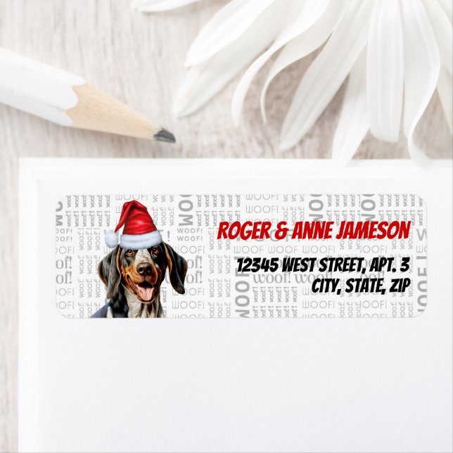 Bluetick Coonhound Christmas Dog Return Address Return Address Label (Insitu)