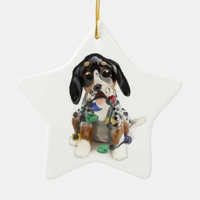 Bluetick Coonhound Christmas Ornament (Front)