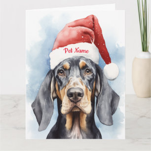 Bluetick Coonhound Christmas Personalised  Card