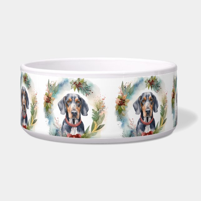 Bluetick Coonhound Christmas Wreath Festive Pup  (Front)