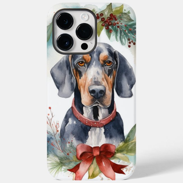 Bluetick Coonhound Christmas Wreath Festive Pup  Case-Mate iPhone Case (Back)