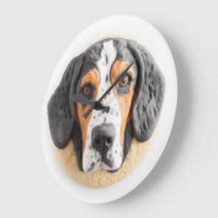 Bluetick Coonhound Dog 3D Inspired Large Clock