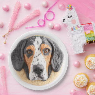 Bluetick Coonhound Dog 3D Inspired Paper Plate