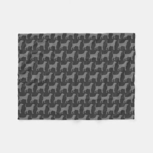 Bluetick Coonhound Dog Breed Silhouettes Pattern Fleece Blanket