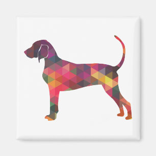 Bluetick Coonhound Dog Geometric Silhouette Magnet