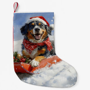 Bluetick Coonhound Dog in Sledge Christmas Small Christmas Stocking