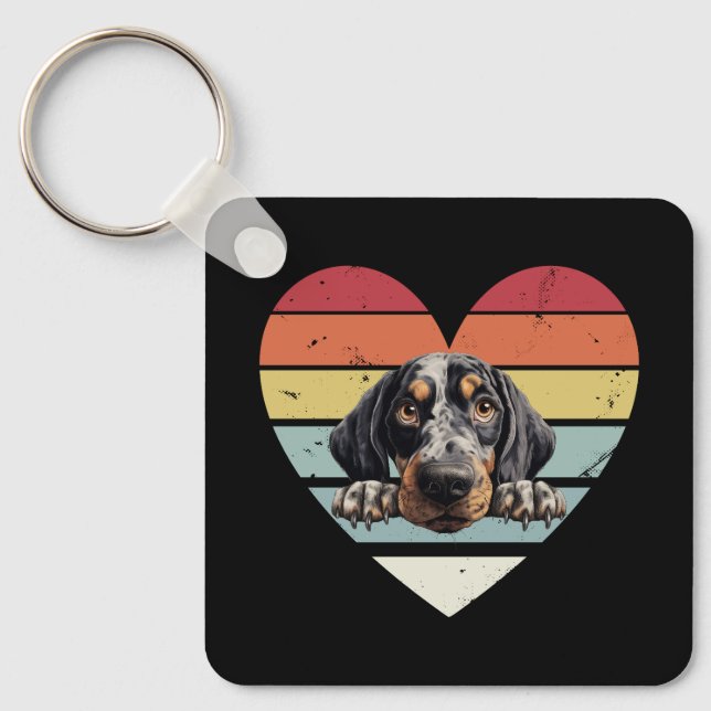Bluetick Coonhound Dog Key Ring (Front)