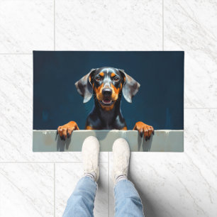 Bluetick Coonhound Doormat Art