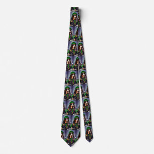 Bluetick Coonhound Driving Bike St. Patrick's Day Tie