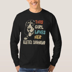 Bluetick Coonhound Girl Cool Vintage Retro For Dog T-Shirt