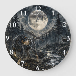 Bluetick Coonhound Large Clock