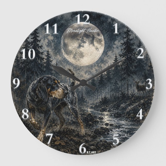 Bluetick Coonhound Large Clock (Front)