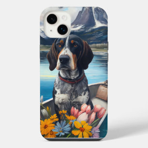 Bluetick Coonhound on a Paddle: A Scenic Adventure iPhone 14 Plus Case