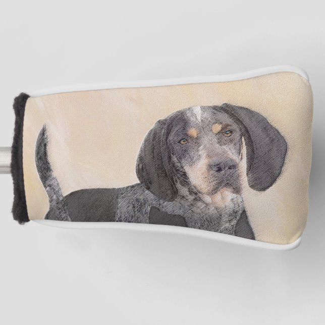 Bluetick Coonhound Painting - Cute Original Dog Ar Golf Head Cover (Front)