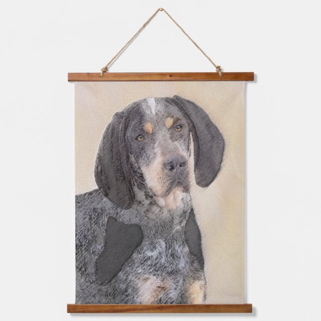 Bluetick Coonhound Painting - Cute Original Dog Ar Hanging Tapestry (Front)